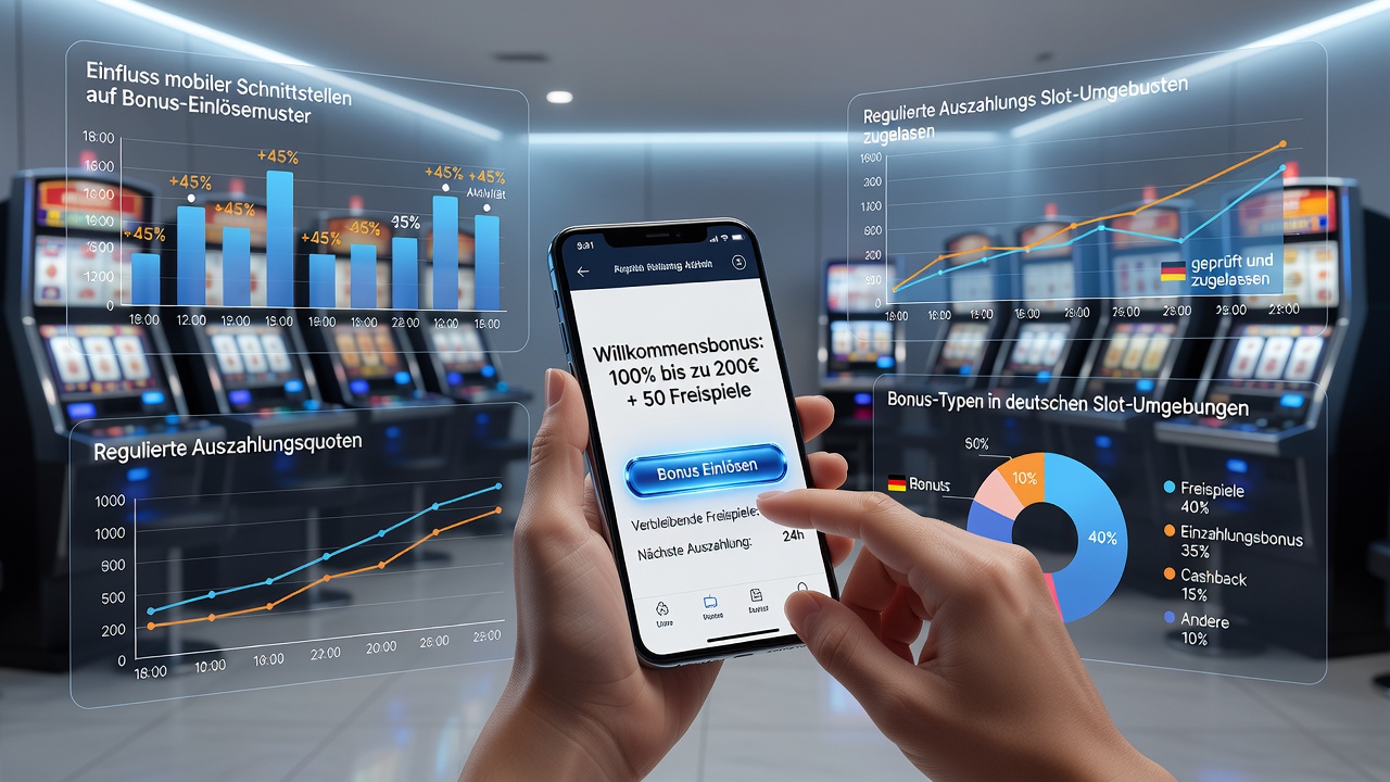 Mobile Casino-Interface mit Bonus-Optionen auf einem Smartphone in einer regulierten deutschen Slot-Umgebung