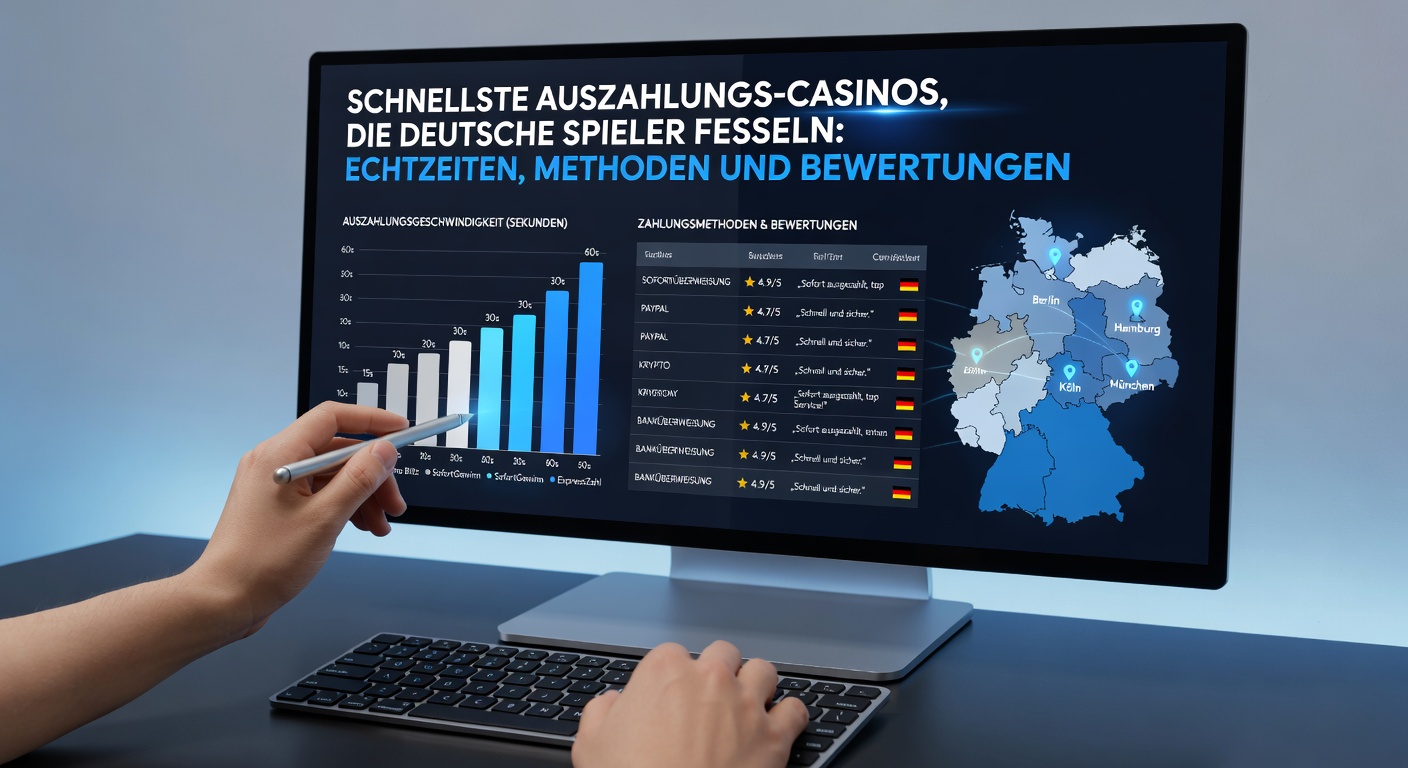 Tabelle mit Auszahlungszeiten verschiedener Methoden für deutsche Online-Casinos
