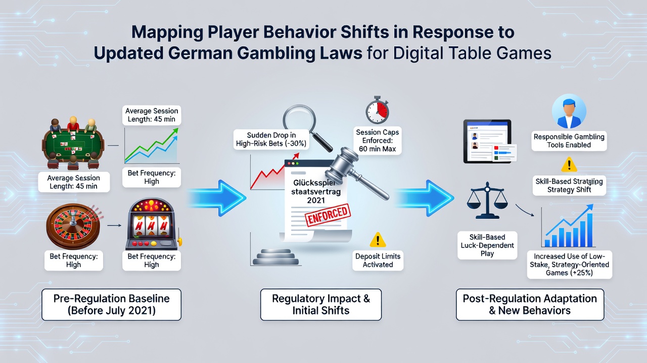 Datenvisualisierung zu Spielerverhalten bei Tischspielen nach Gesetzesänderungen